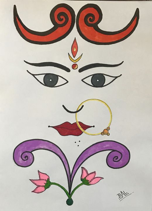 How to Draw Maa Durga Face - Easy Step by Step Guide