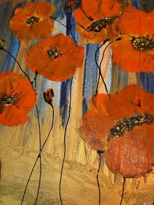 Red Poppies on a Field - HafnerDekoArt