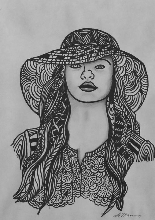 Zentangle Lady - La Marr Kramer's Fine Art Gallery - Paintings & Prints ...