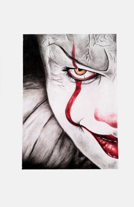 IT: Pennywise Pencil Portrait Drawing Print 