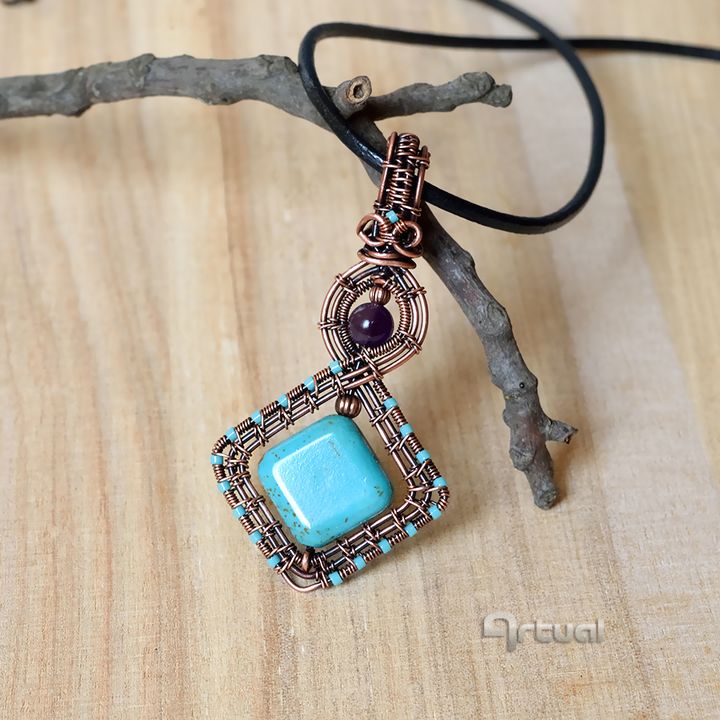 One of a kind wire wrapped pendant - Aniko Hencz art - Jewelry ...
