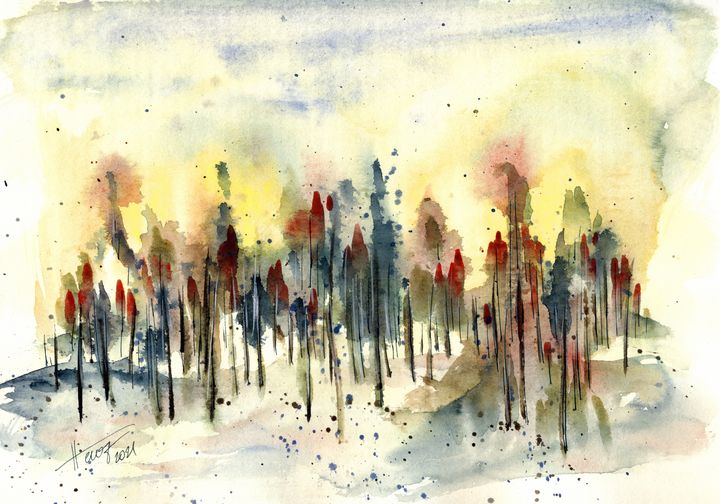 Easy How to Paint Aspen Trees In Watercolor - Welcome To Nana's