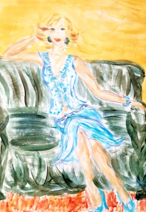 Pretty On A Chaise - Katherine Koss AcrylArt