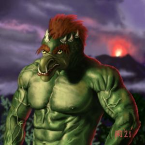 Volcano Troll Vacation Portrait