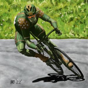 Orc Cyclist Bike Racing Fantasy Art