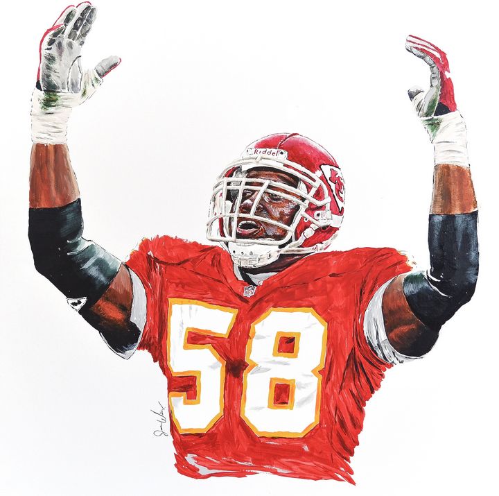 New DERRICK THOMAS Kansas City Chiefs ART Print Thomas in 58 