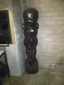 Sculpture of an african male head