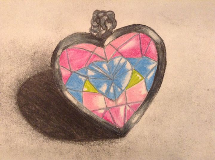 heart locket drawing