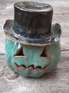 Handmade stoneware tealight/ incense - Crooked River Art Co