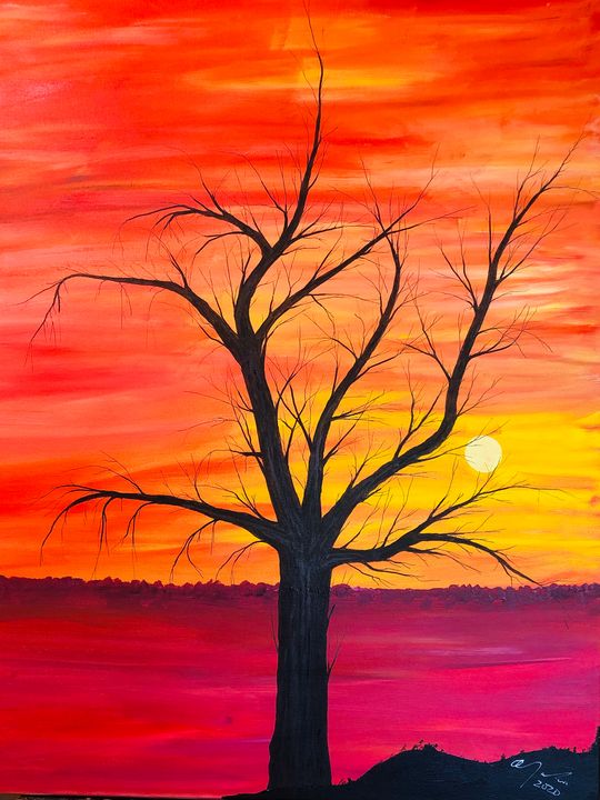 sunset dream  Nature art painting, Painting art projects, Diy canvas art  painting