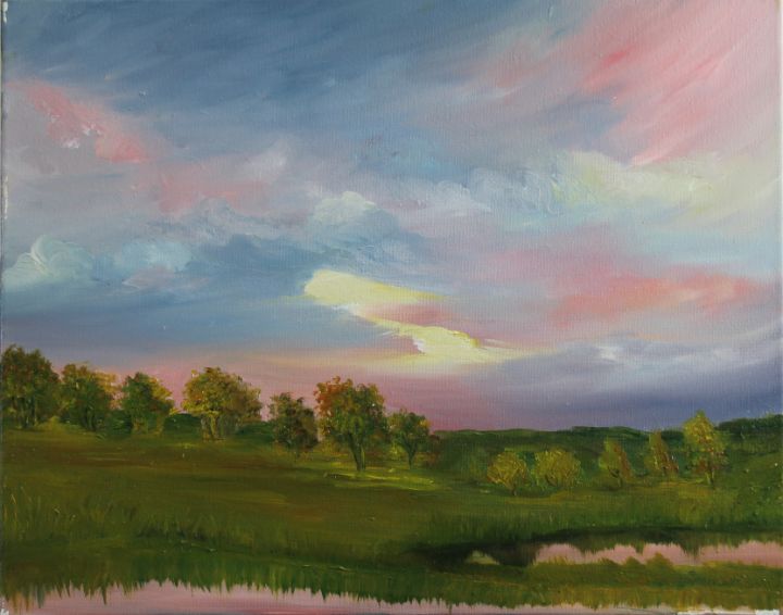 Sunset Marshes - Amal's Art