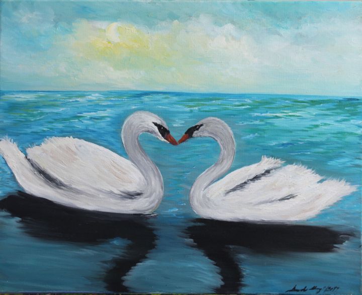 Swans in Love - Amal's Art