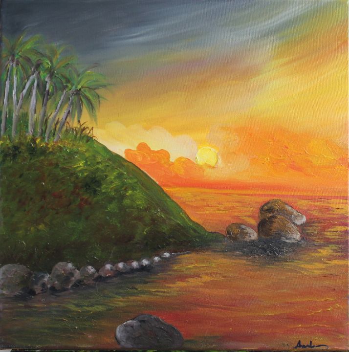 Sunset Island - Amal's Art