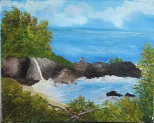 ocean waterfall