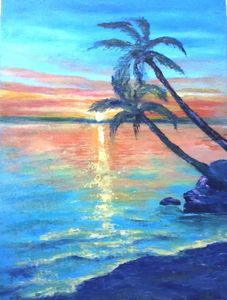 "Palm trees at Sunset"