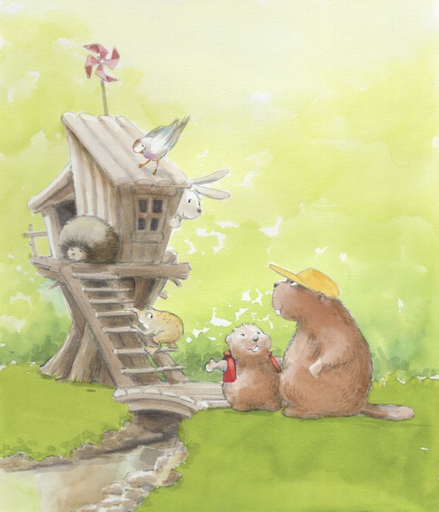 Beaver the Builder - InkPaintFunnyPicture