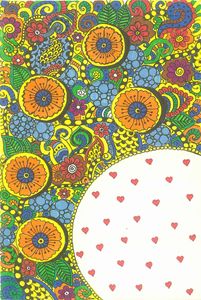 Colourful zentangle love - Artistic Meditation - Paintings
