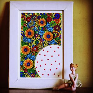 Colourful zentangle love - Artistic Meditation - Paintings