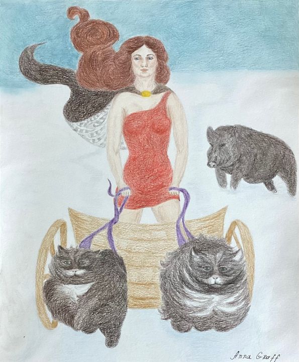 Freyja - Anna's Graffics and art - Drawings & Illustration, Fantasy &  Mythology, Mythology, Other Mythology - ArtPal