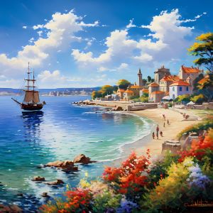 Seaside Serenity: A Coastal Escape - Solo art - Digital Art