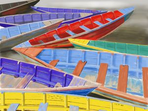 Colorful boats