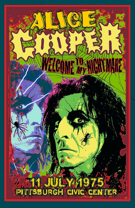 ALICE COOPER Pittsburgh 1975 - David Edward Byrd Posters