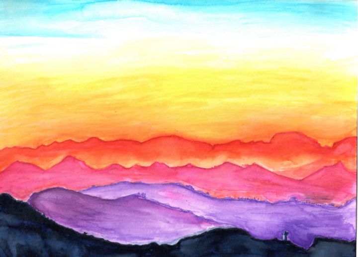 Sunset Mountains - QueerArtista - Paintings & Prints, Landscapes ...