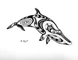 Baleen Whale Original Drawing 8 x 10