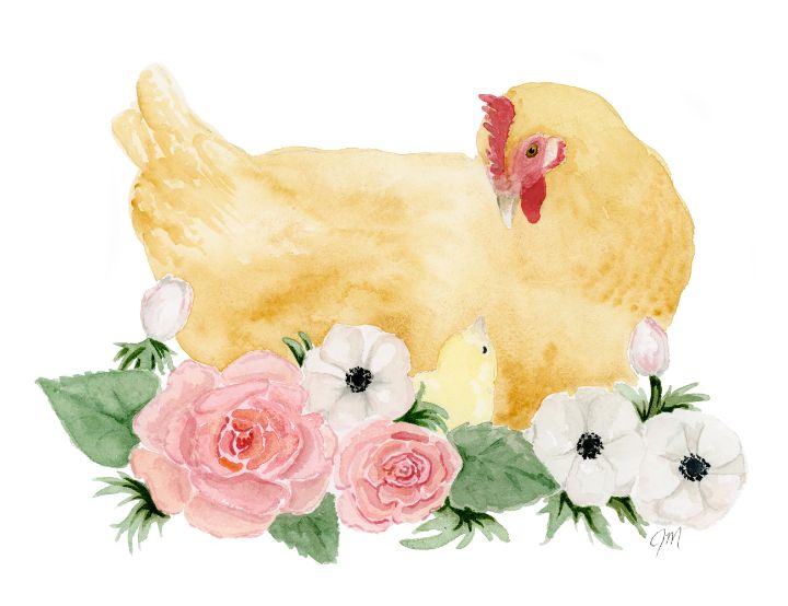 Chicken Mom Colorful Floral Chickens Hen Digital Art by Grace