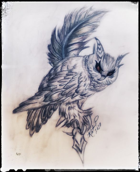 Evil owl Kat Preston Art Drawings & Illustration, Fantasy