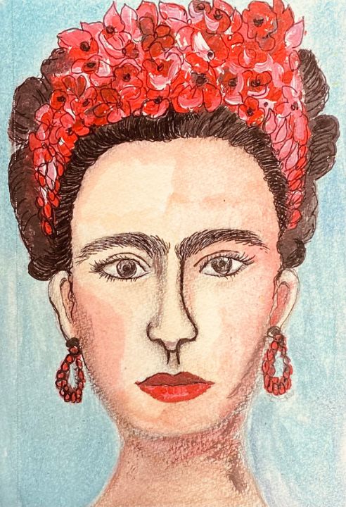 Sweet Frida in watercolor - Rubilucy - Paintings & Prints, People ...