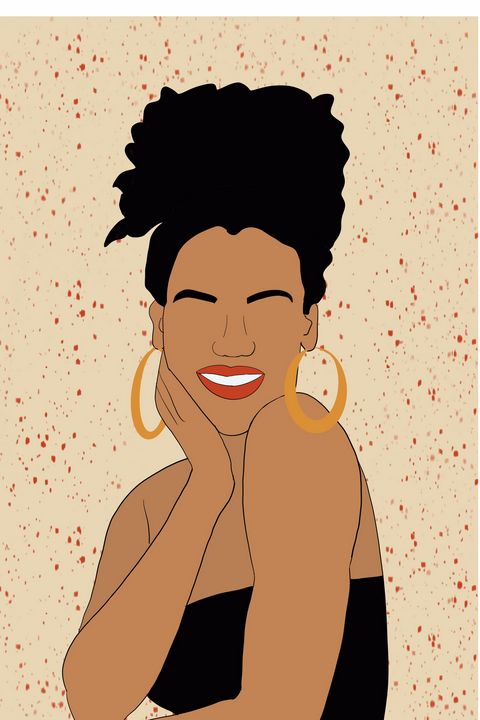 Art black girl with afro Black Art