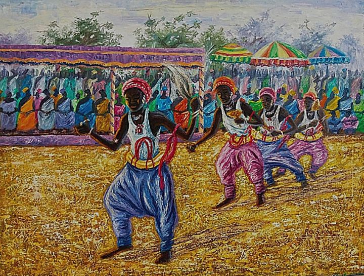DAGOMBA'S TIME - P.O. SIKA - Paintings & Prints, People & Figures ...
