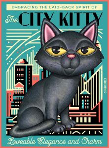 Cute Black Kitty Cat in City Kitty