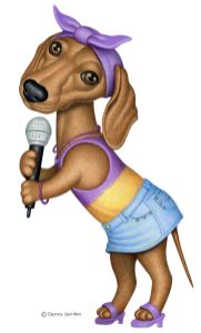 Roxanne the Dachshund Singer - Danny Gordon Art