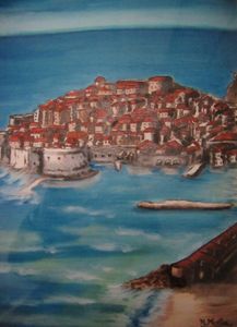 Porec old port acrylic painting - Filip Petrović - Paintings