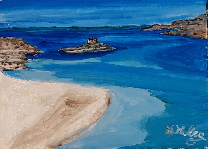 Stintino,la spiaggia La pelosa - Emozioni su tela