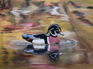 Wood Duck in a Japanese Garden - Terri Brown-Davidson's Art Works