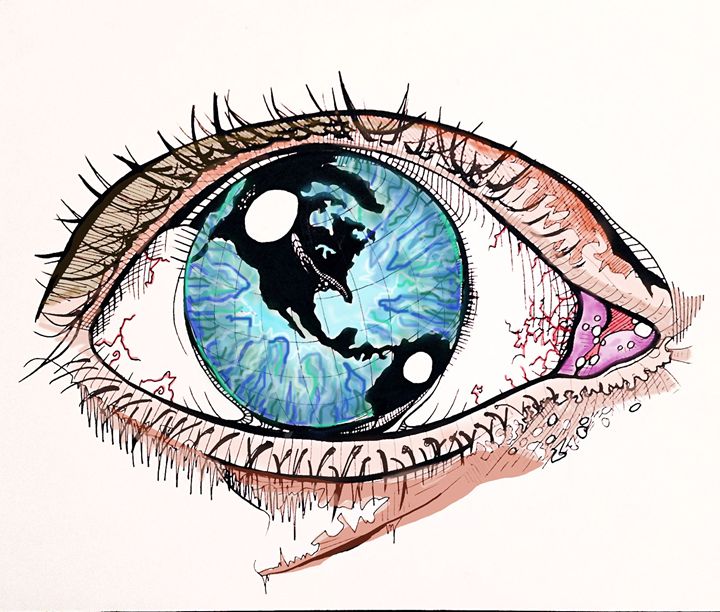 I have got the hole world in my eye | Eye art, Drawings, Sketches
