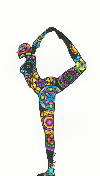 Mandala Yoga Pose - Shay Sullivan - Drawings & Illustration, Abstract,  Geometric - ArtPal