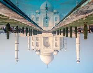 Taj Mahal reflected in pool
