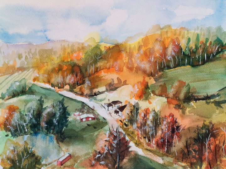 Watercolor landscape - coloringmonsta watercolor