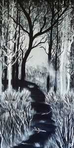 A Path Less Traveled-Black and White - Oasis Artisans - Paintings