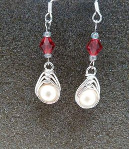 Herringbone Pearl Earrings