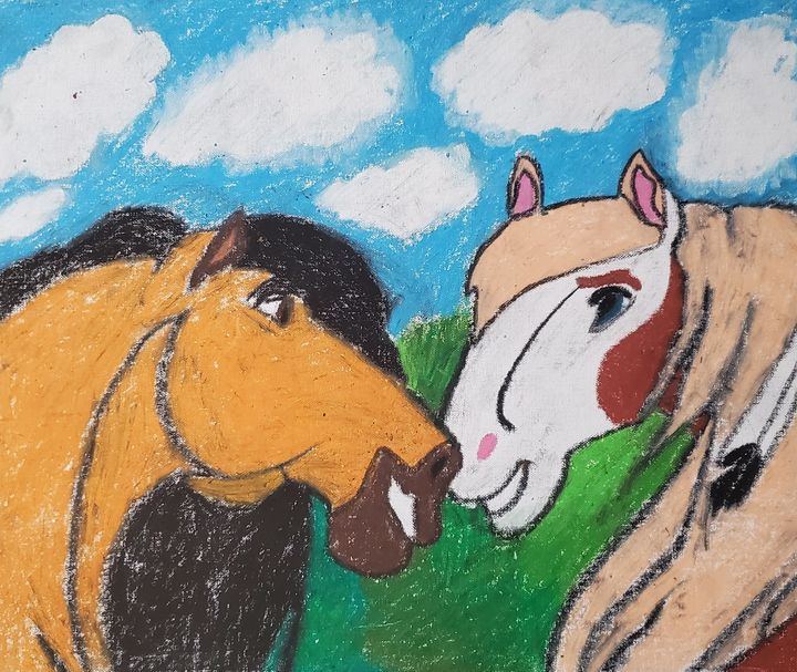 spirit and rain horse drawing
