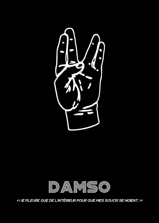 Damso The Life Poster Rap FR Art Print by ErwanTwoThree
