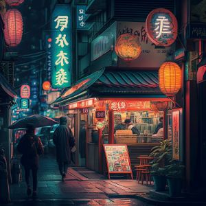 Lights in the city. Contemporary art - CreativAity