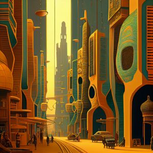 Surreal city in pastel tones - CreativAity