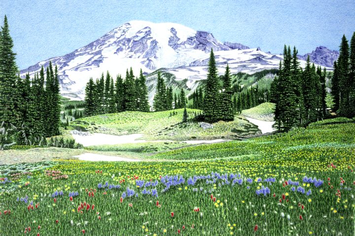 Mt. Rainier "My First Love" - Bruce J. Nelson Art