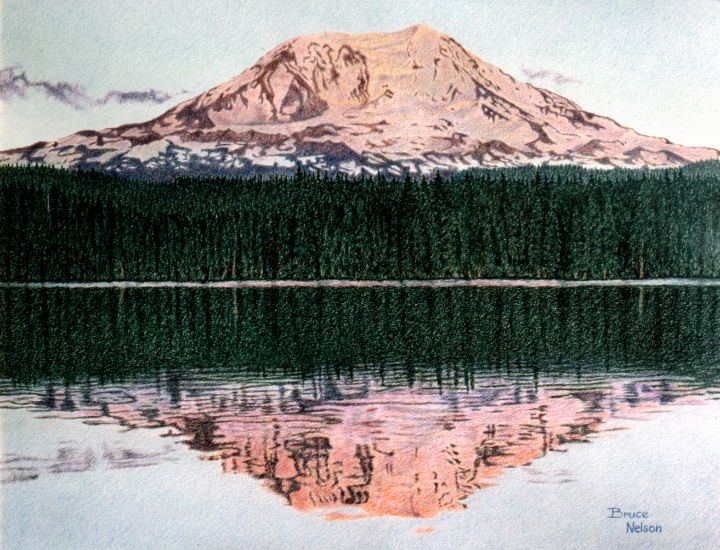 Mt. Adams (from Takhlakh Lake) - Bruce J. Nelson Art